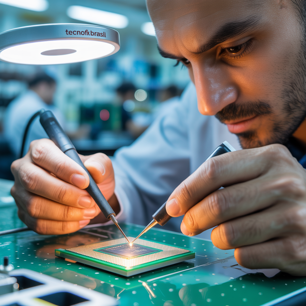 Detalle de soldadura de precisión en TecnoFix Brasil