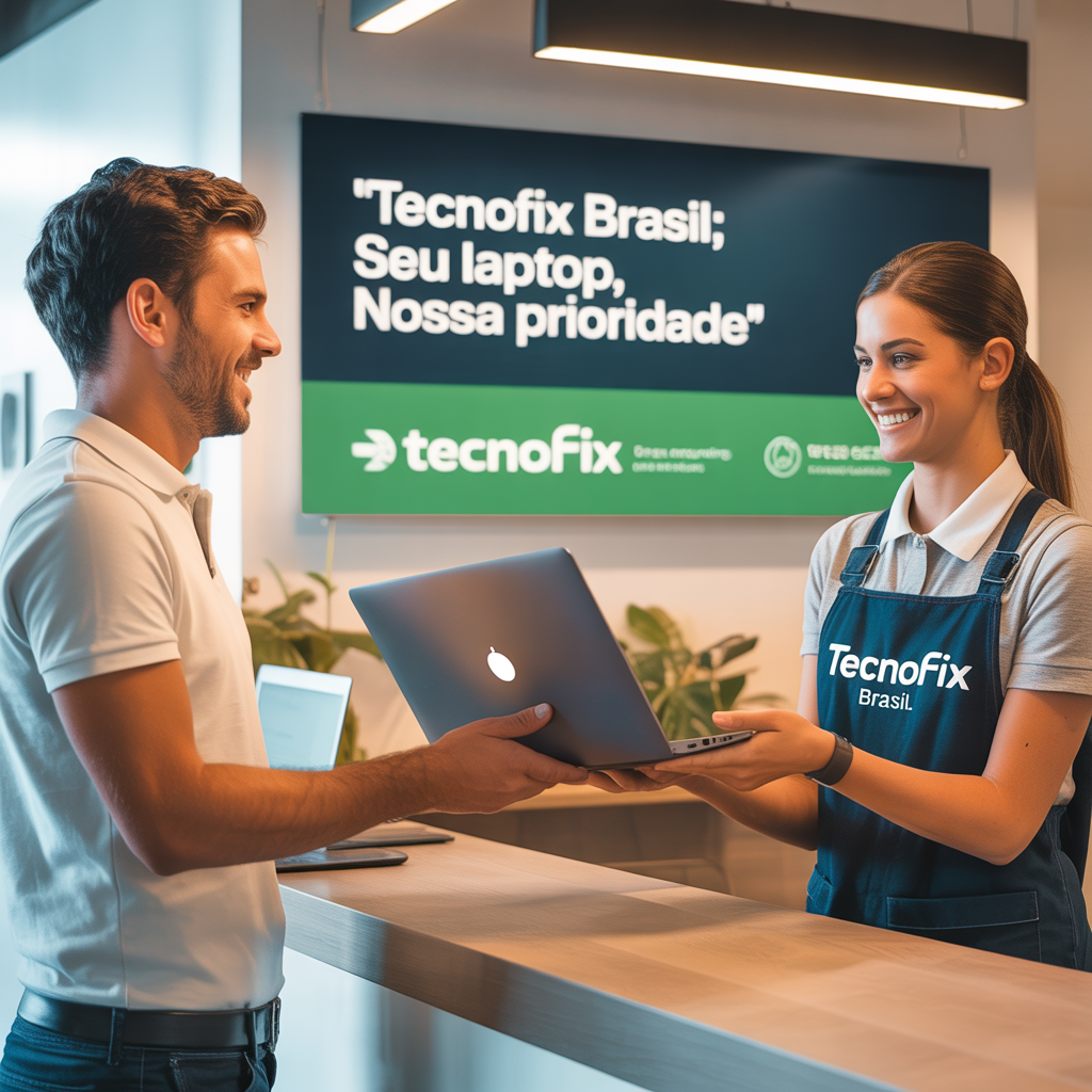 Cliente satisfecho recibiendo su equipo reparado en Brasil
